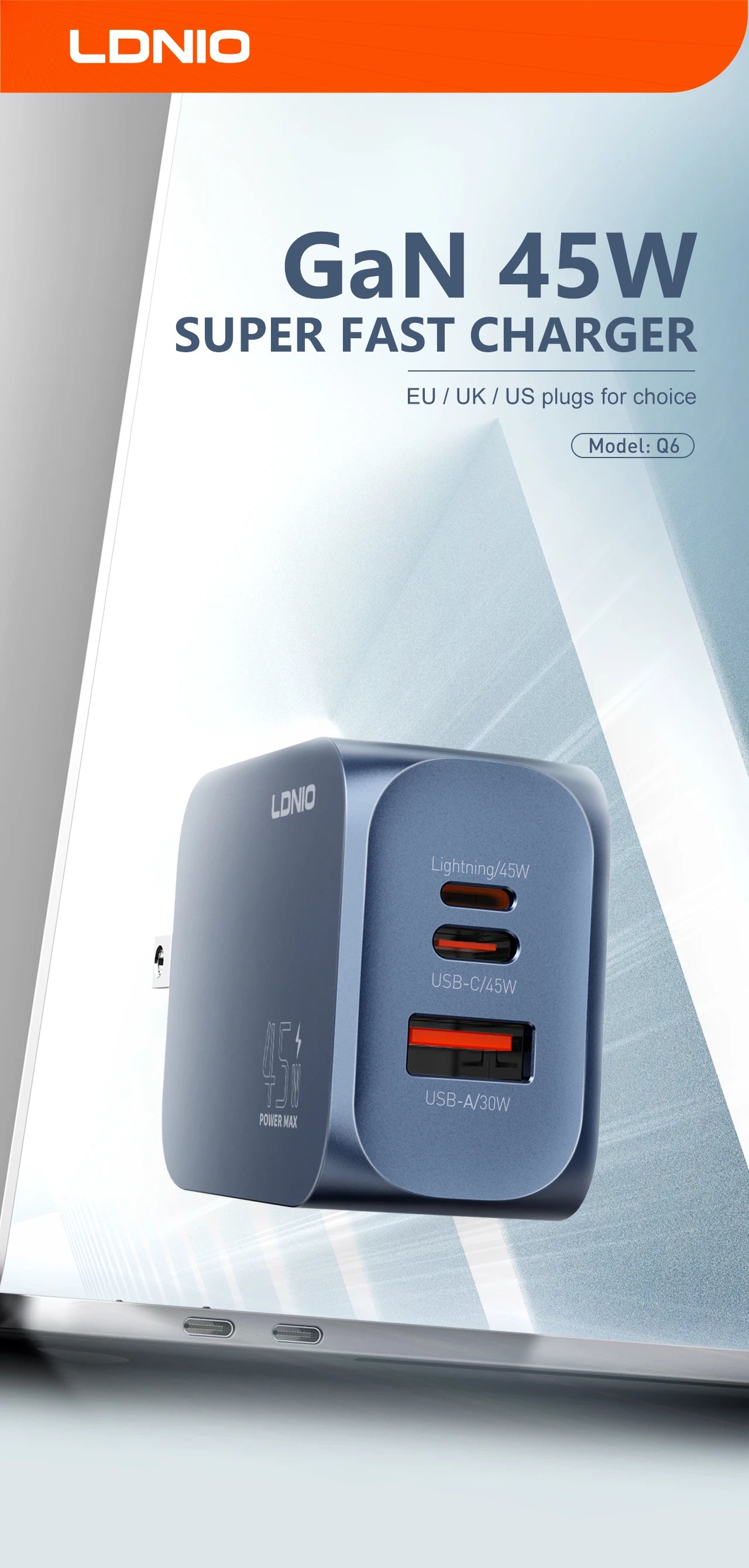 Voltaire GaN Multi-Port Charger — 45W / 65W / 100W