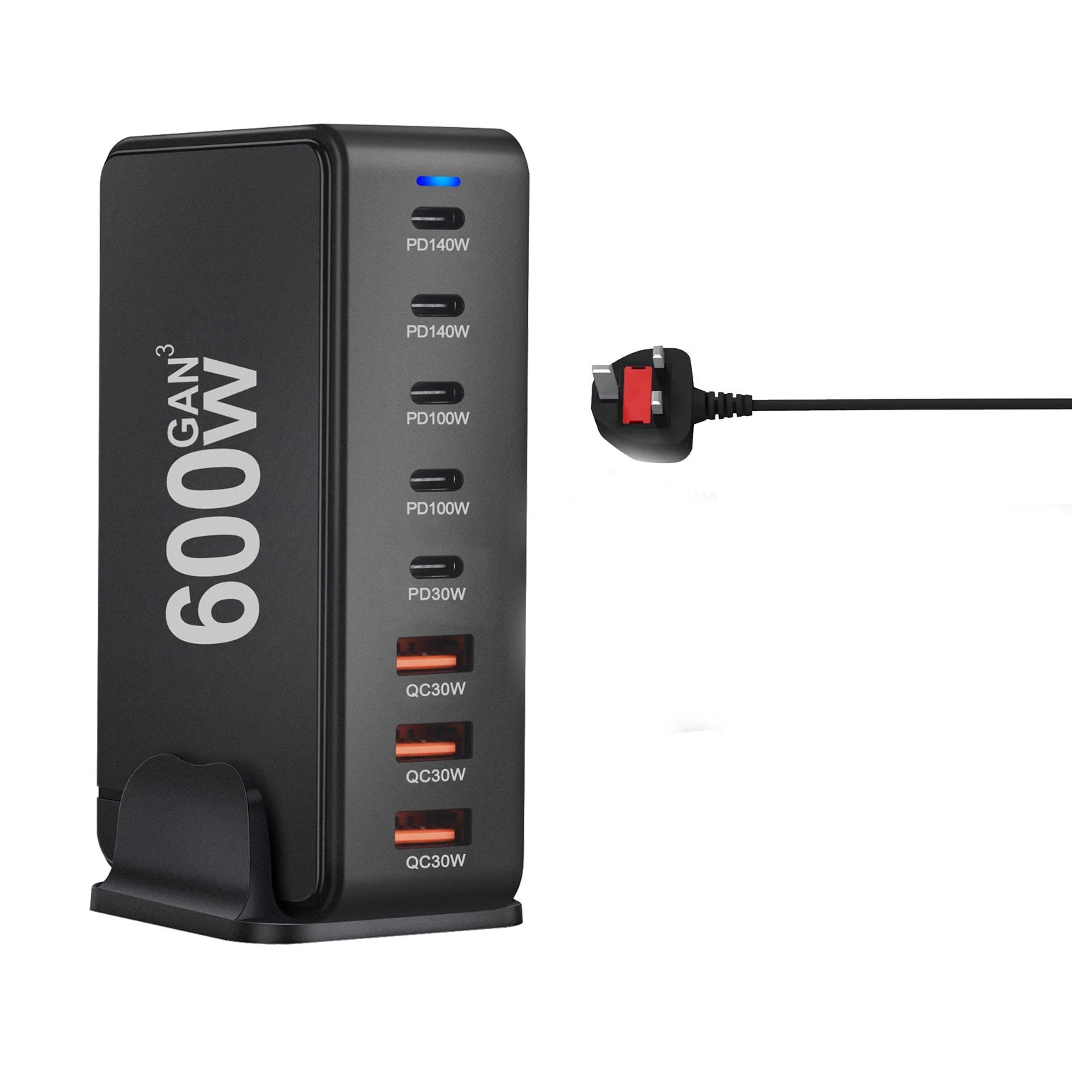 Voltaire Pro 600W Charging Station — 8 Port GaN