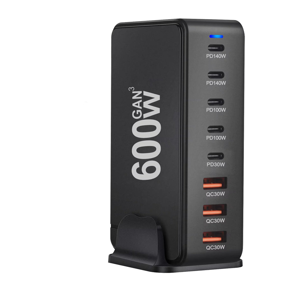 Voltaire Pro 600W Charging Station — 8 Port GaN