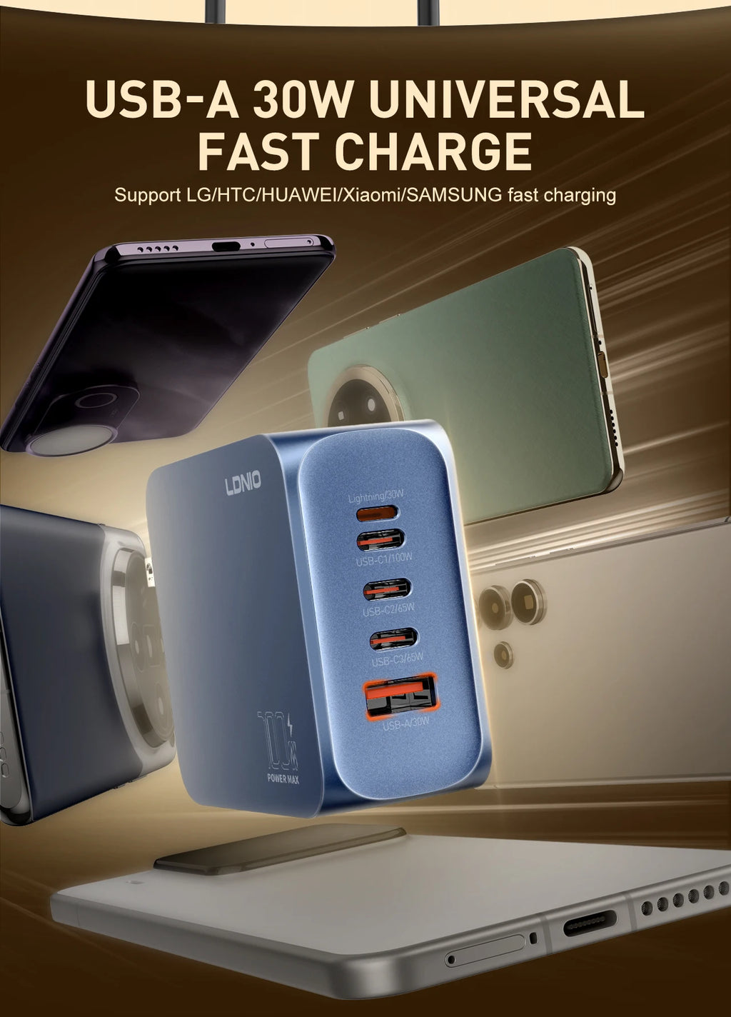 Voltaire GaN Multi-Port Charger — 45W / 65W / 100W