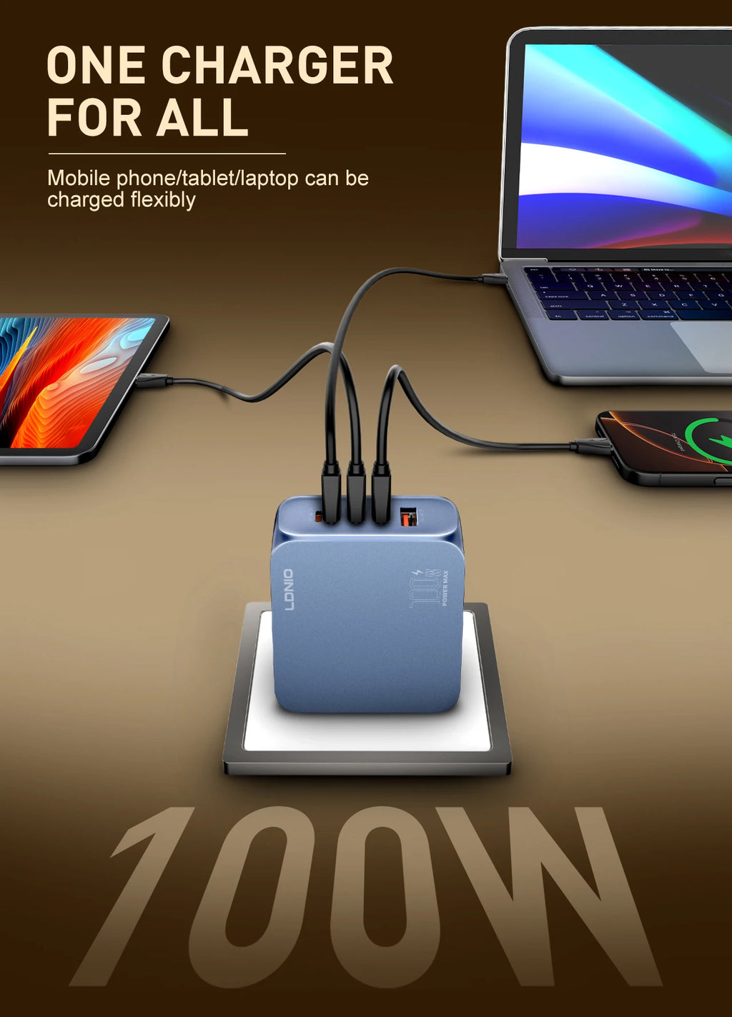 Voltaire GaN Multi-Port Charger — 45W / 65W / 100W