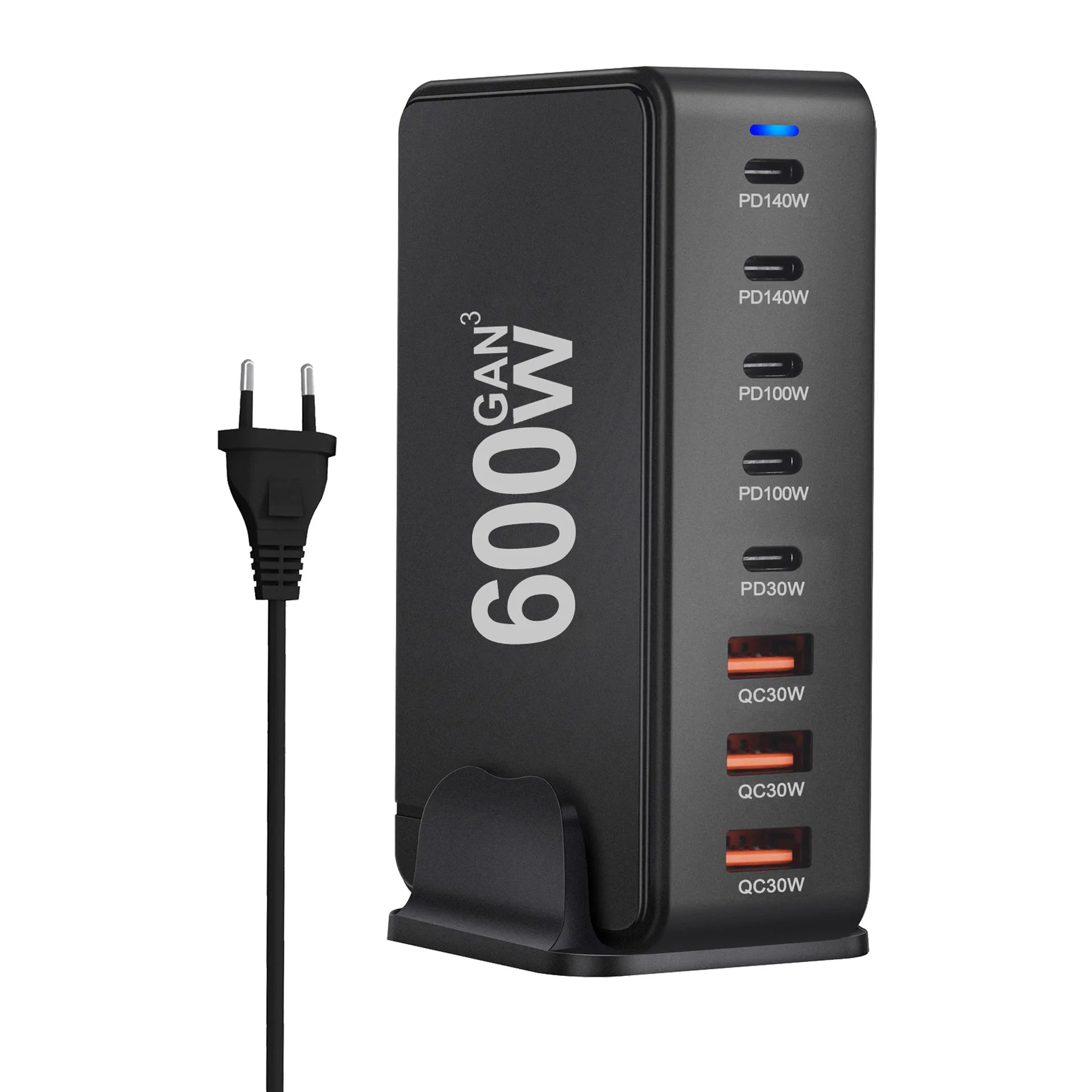 Voltaire Pro 600W Charging Station — 8 Port GaN