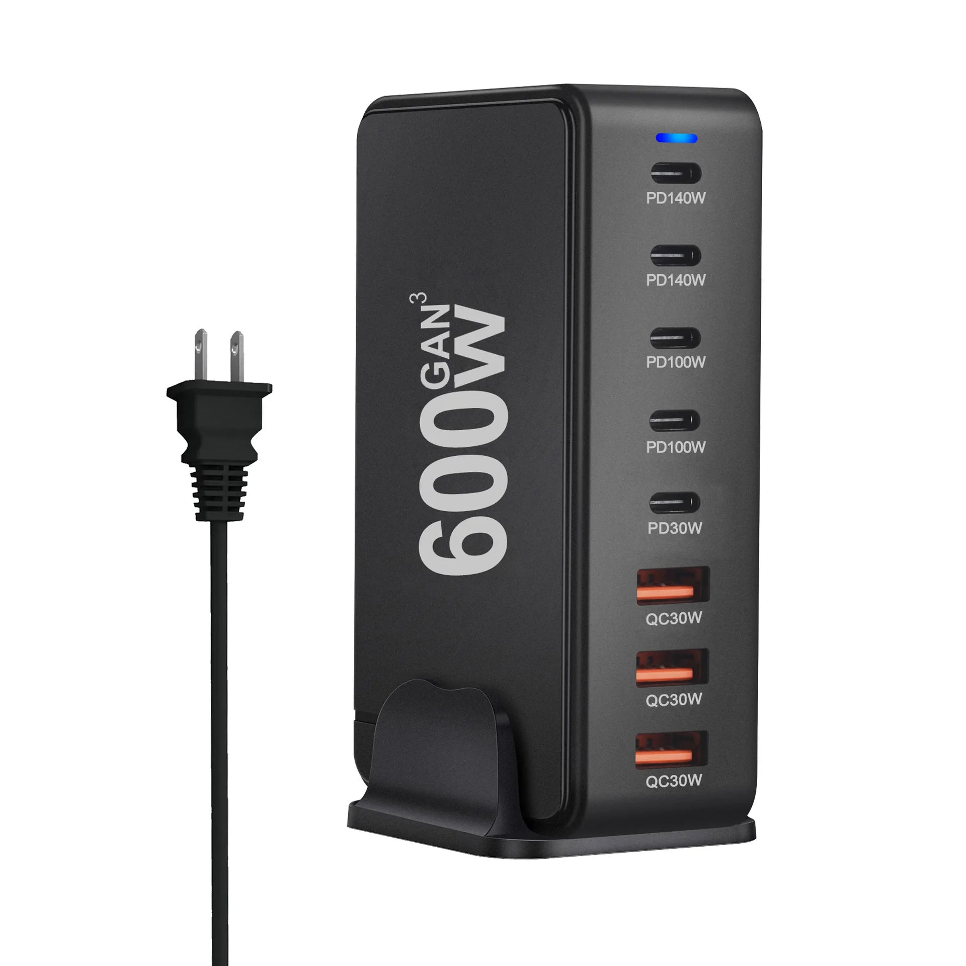 Voltaire Pro 600W Charging Station — 8 Port GaN