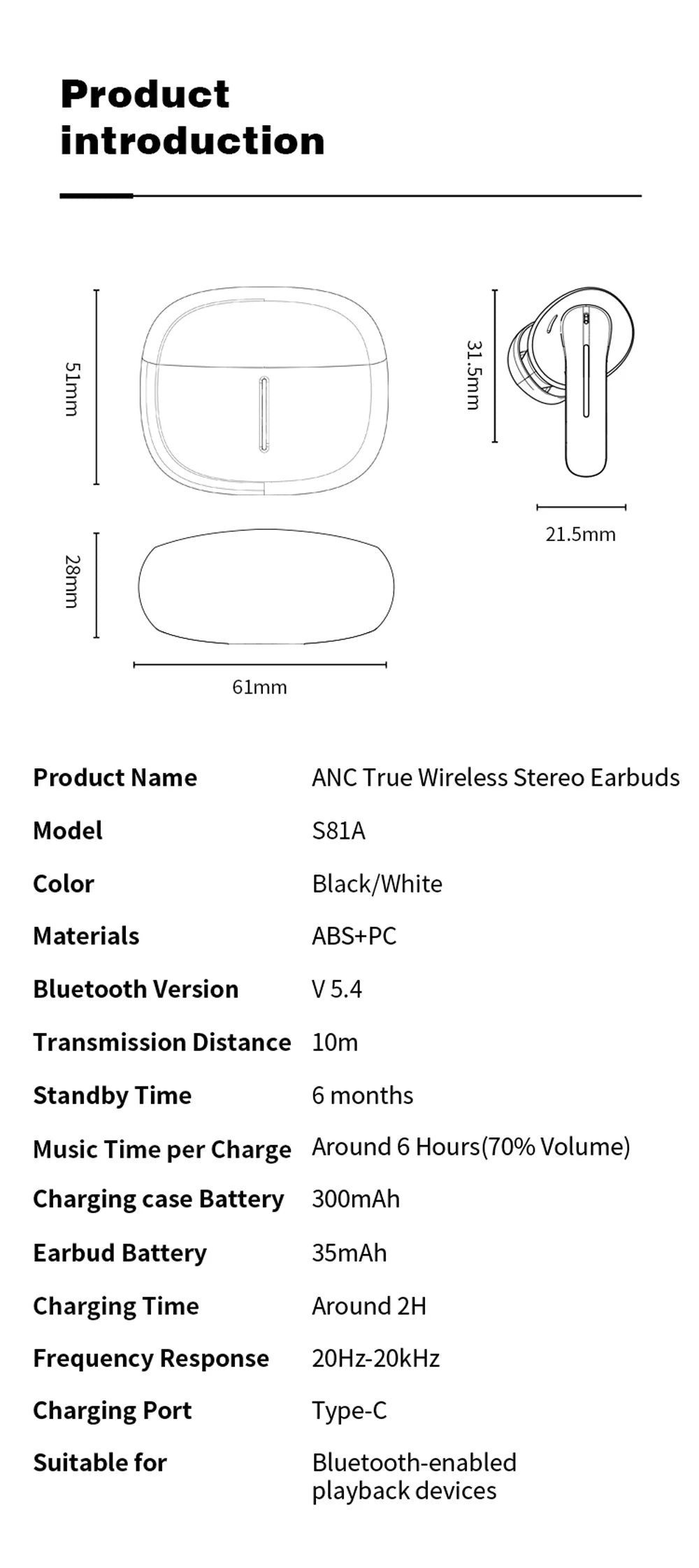 Noir ANC Wireless Earbuds