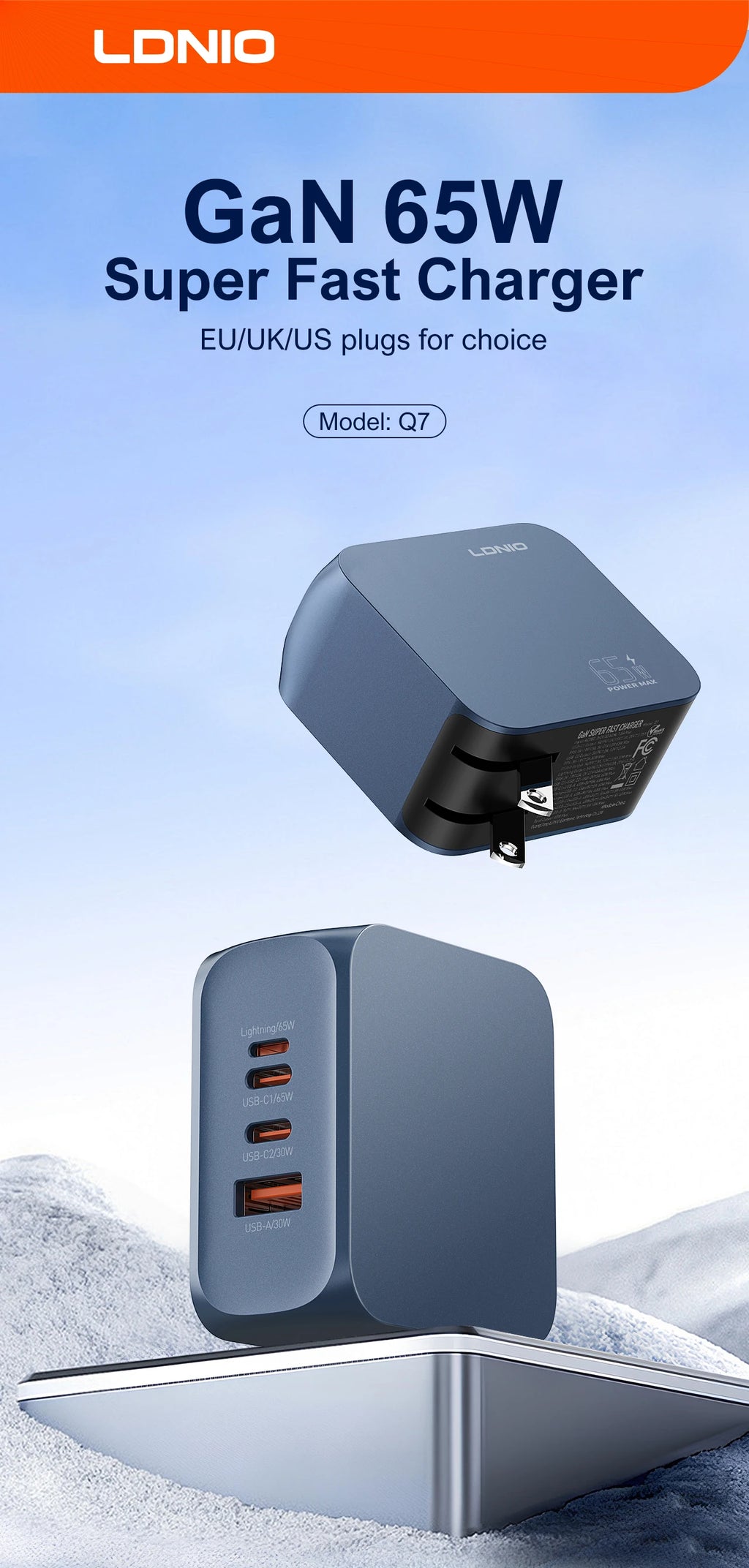 Voltaire GaN Multi-Port Charger — 45W / 65W / 100W