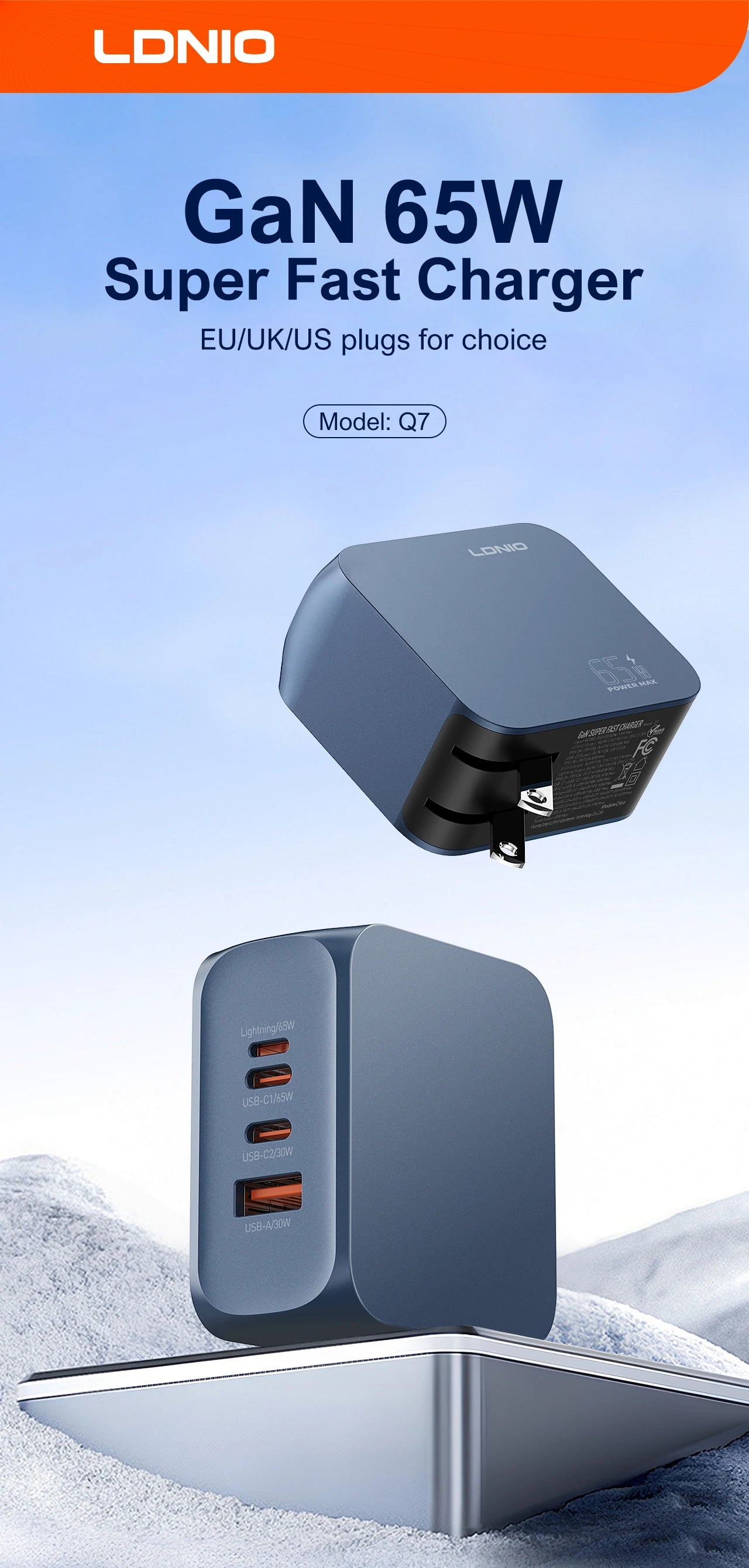 Voltaire GaN Multi-Port Charger — 45W / 65W / 100W
