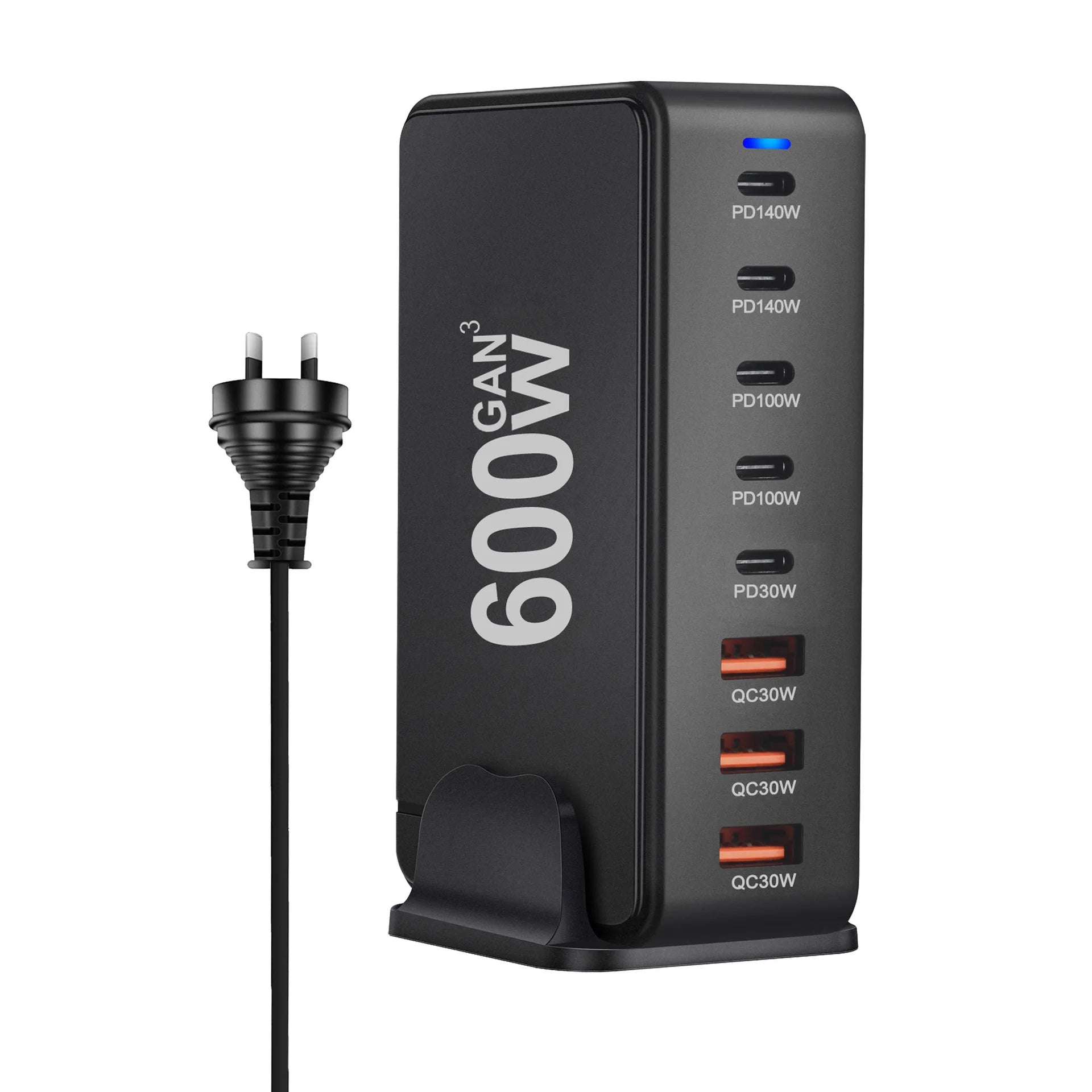 Voltaire Pro 600W Charging Station — 8 Port GaN