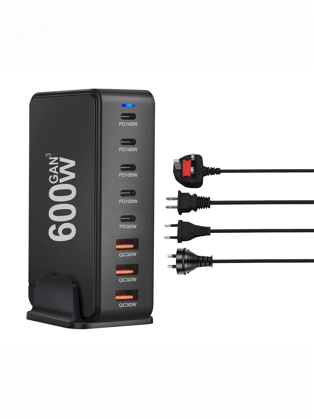 Voltaire Pro 600W Charging Station — 8 Port GaN